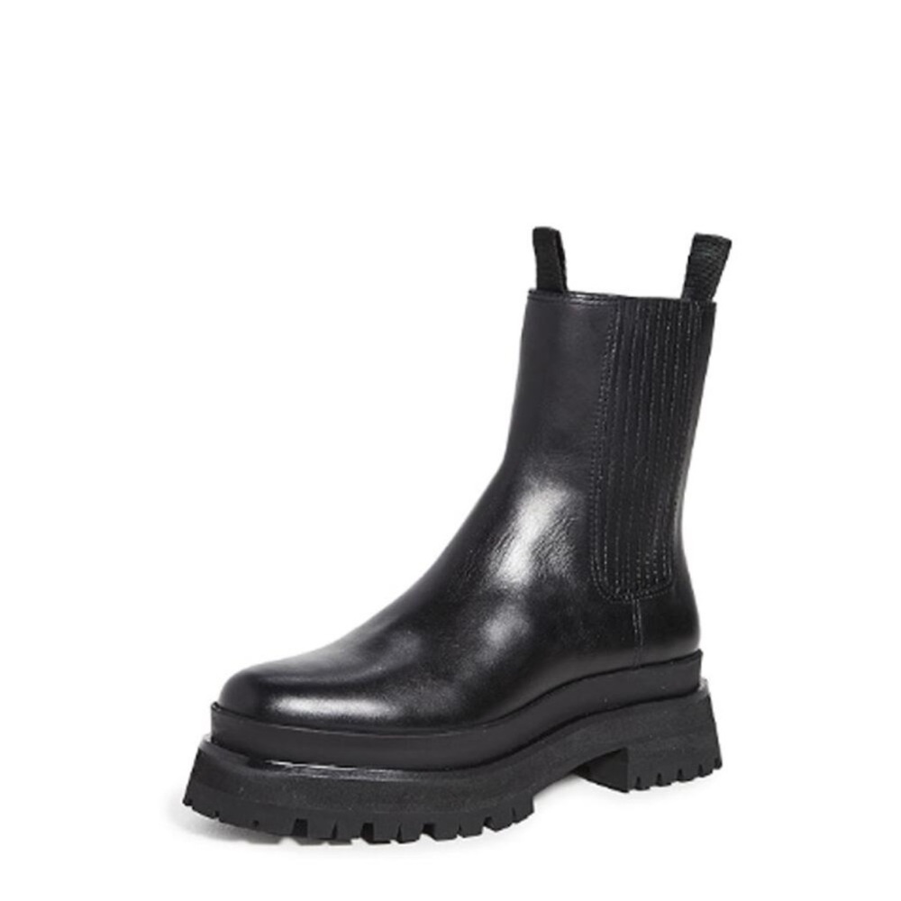 Loeffler Randall Toni Leather Lug-Sole Platform Boots Sz 5.5